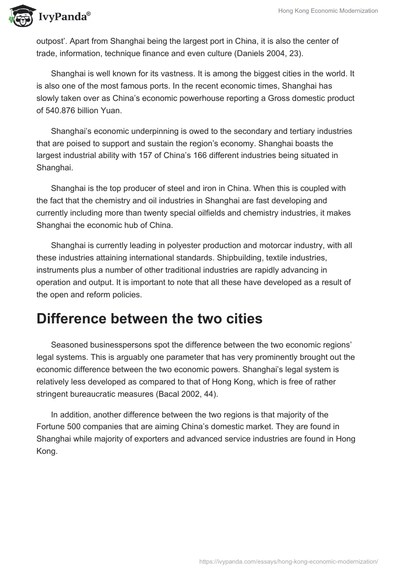 Hong Kong Economic Modernization. Page 3
