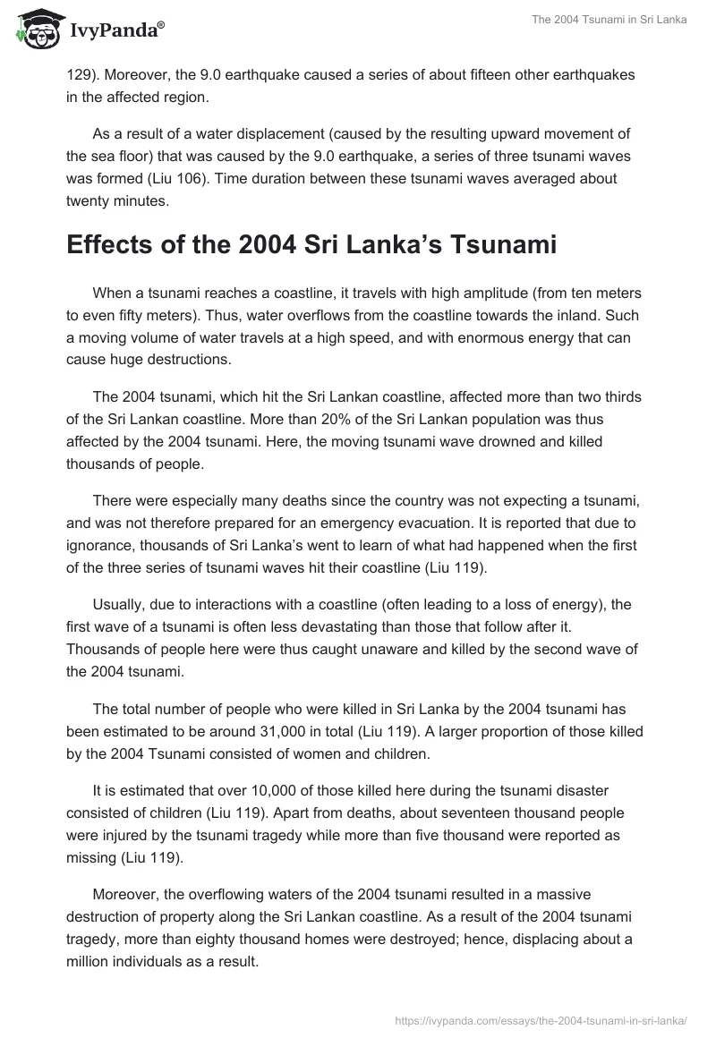 The Causes and Consequences of the 2004 Tsunami in Sri Lanka. Page 5