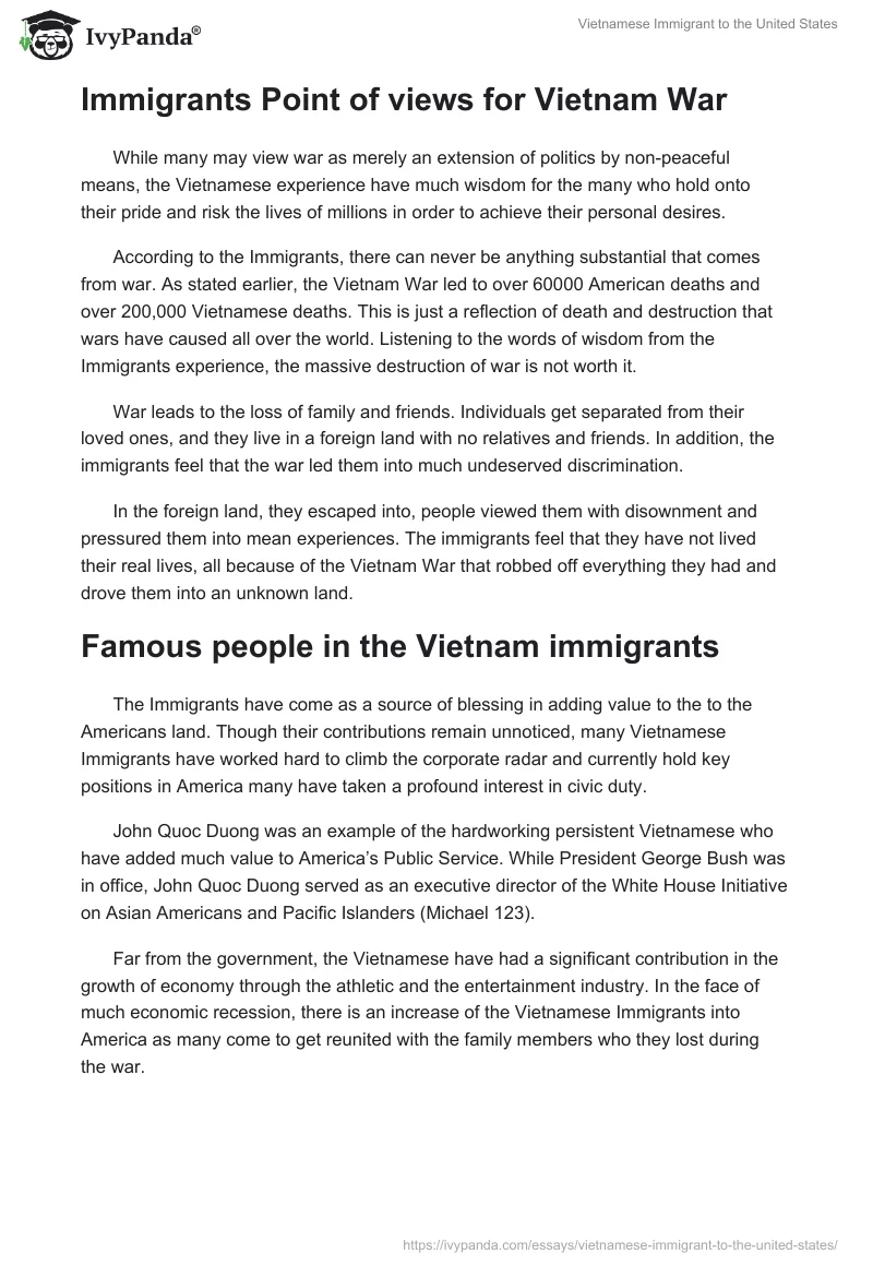 Vietnamese Immigrant to the United States. Page 4