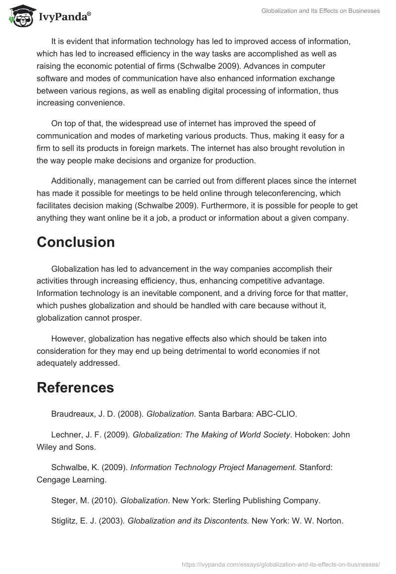 Globalization and Its Effects on Businesses. Page 4