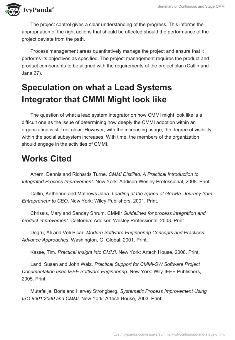 Summary of Continuous and Stage CMMI. Page 5