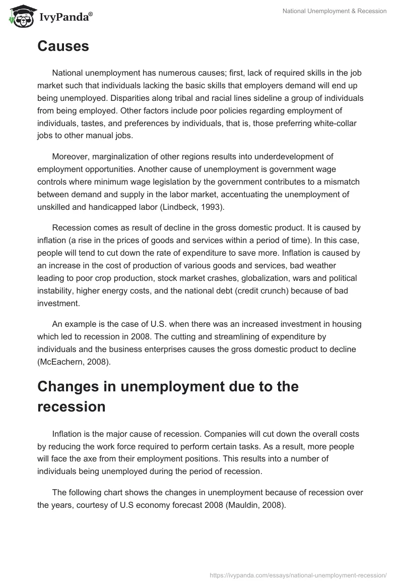 National Unemployment & Recession. Page 2