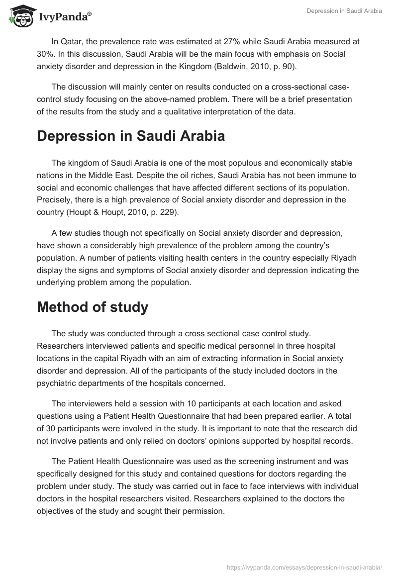 Depression in Saudi Arabia. Page 2