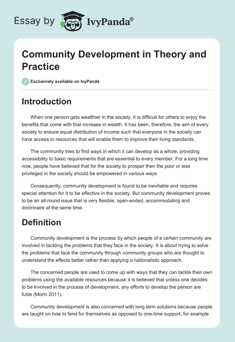 Community Development in Theory and Practice. Page 1