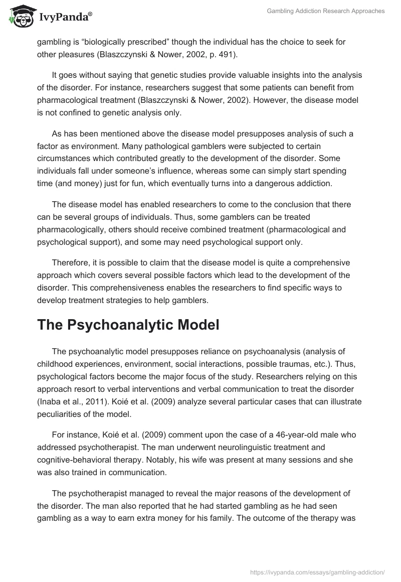 Gambling Addiction Research Approaches. Page 2