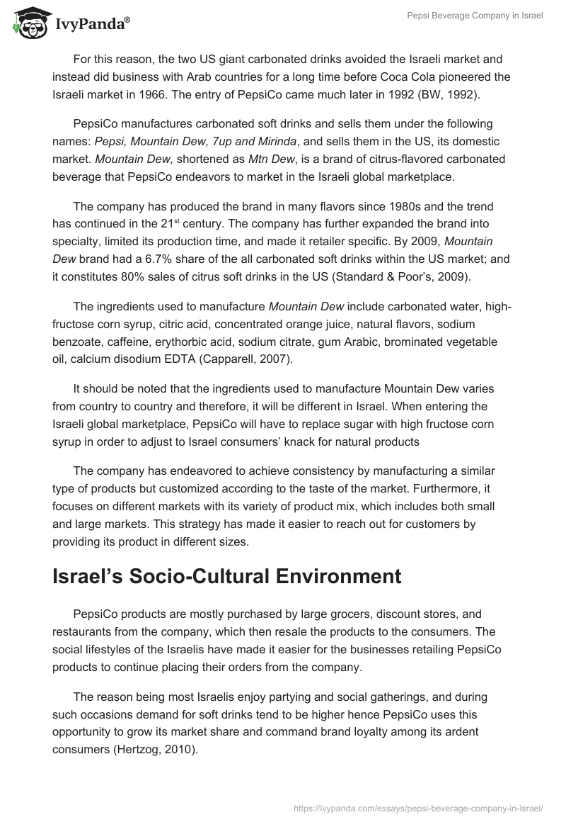 Pepsi Beverage Company in Israel. Page 2
