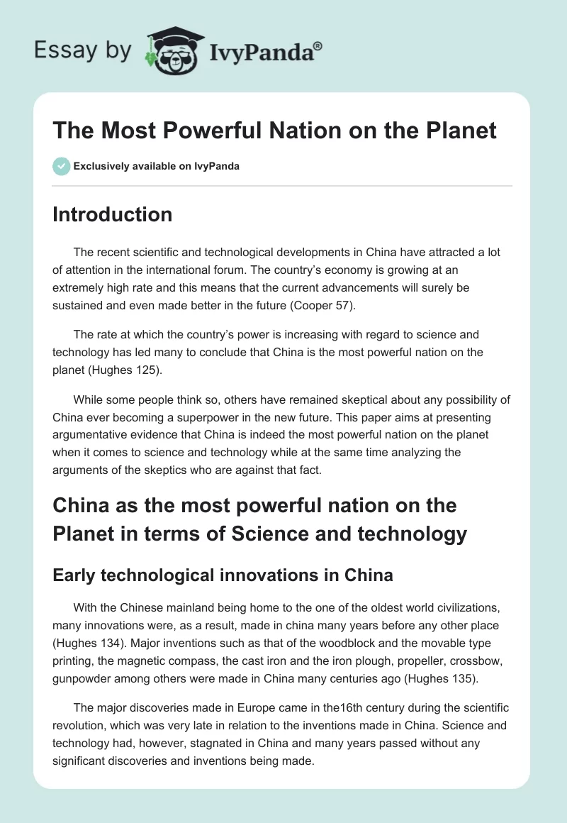 The Most Powerful Nation on the Planet. Page 1