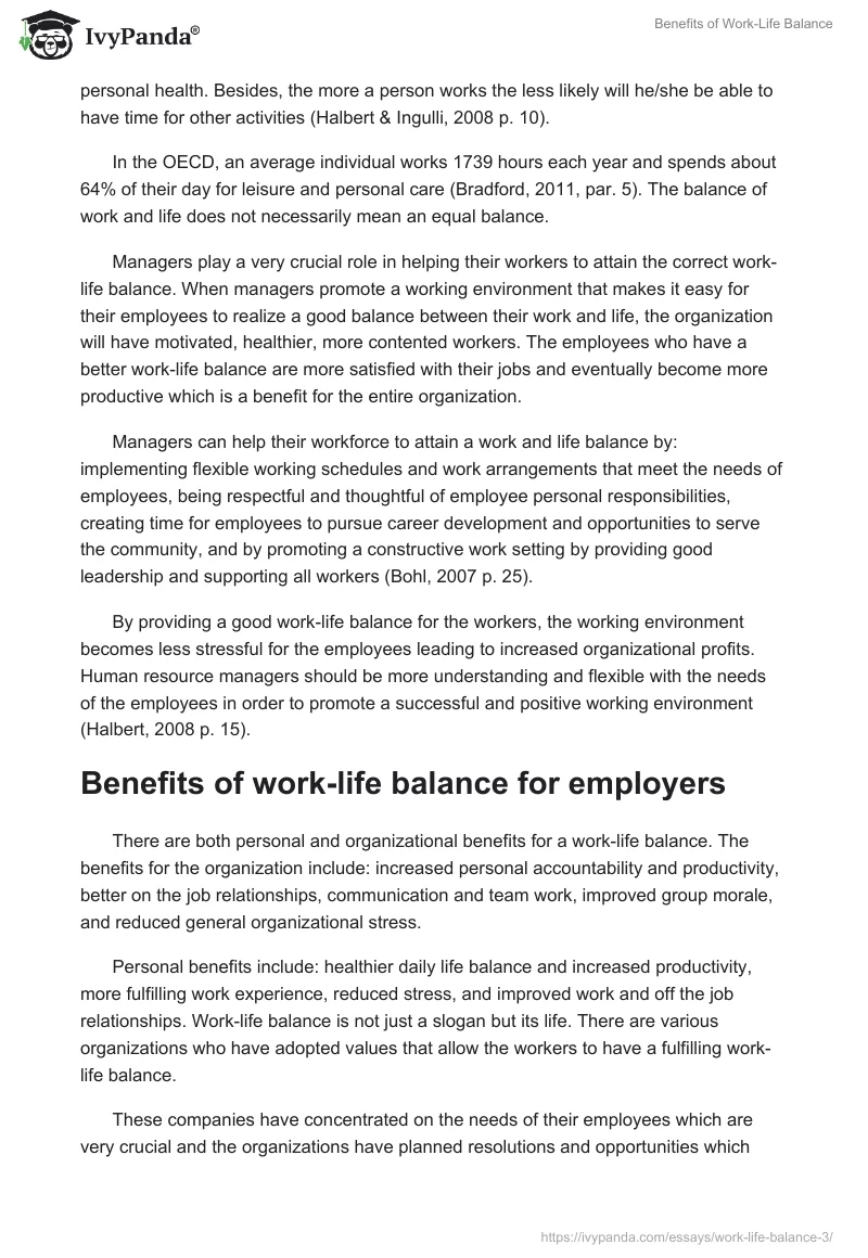 Benefits of Work-Life Balance. Page 2
