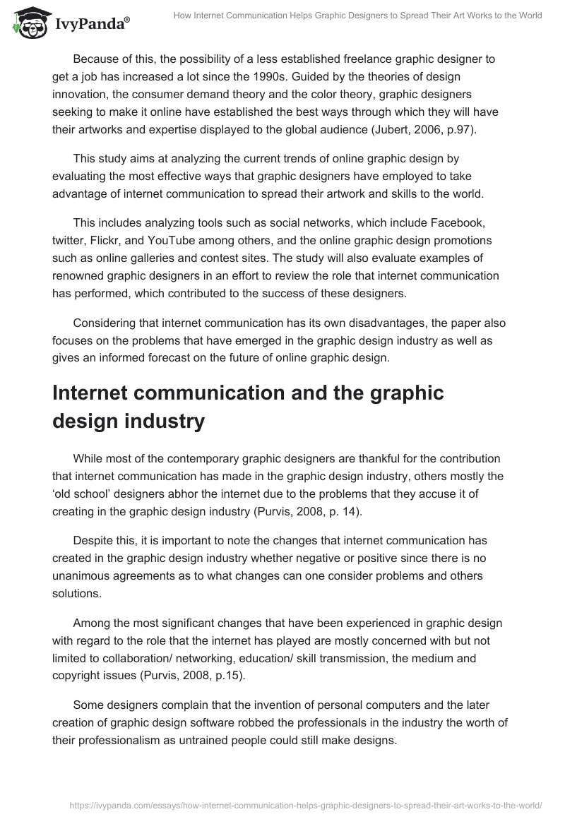 How Internet Communication Helps Graphic Designers to Spread Their Art Works to the World. Page 2