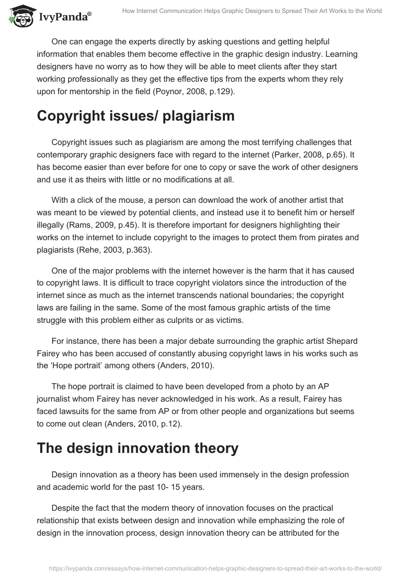 How Internet Communication Helps Graphic Designers to Spread Their Art Works to the World. Page 5