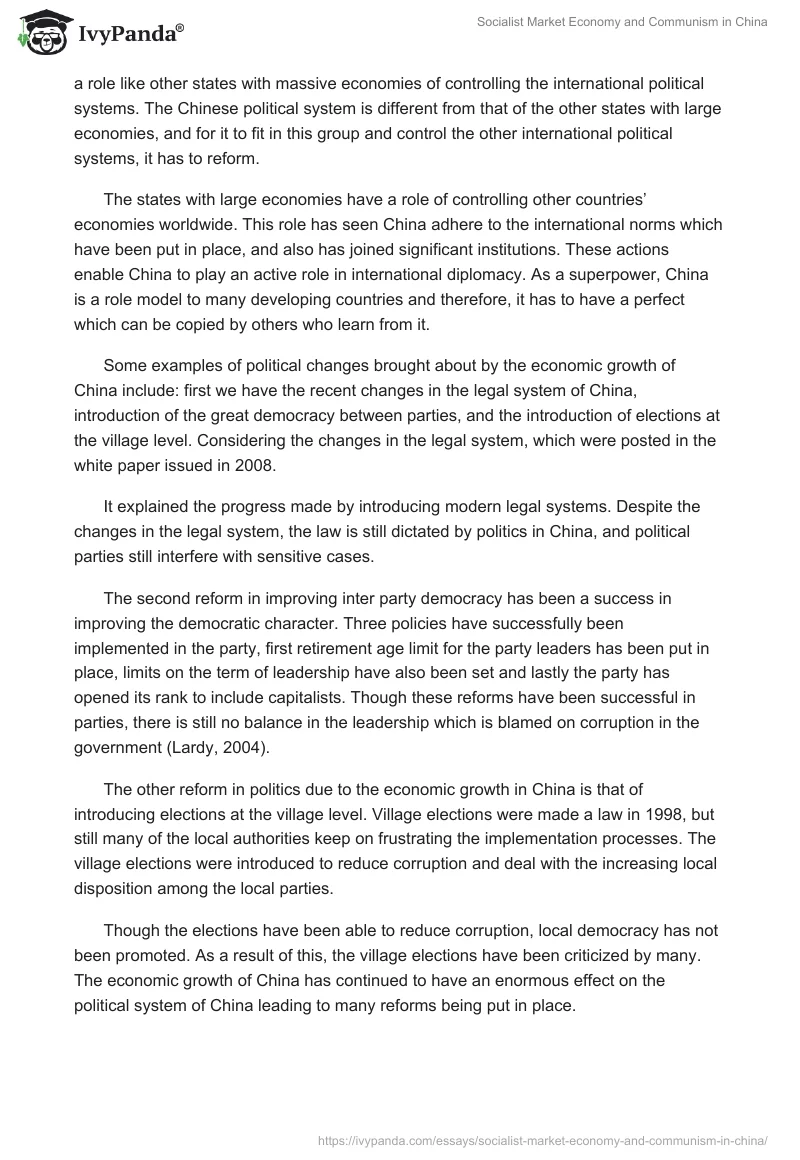 Socialist Market Economy and Communism in China. Page 5