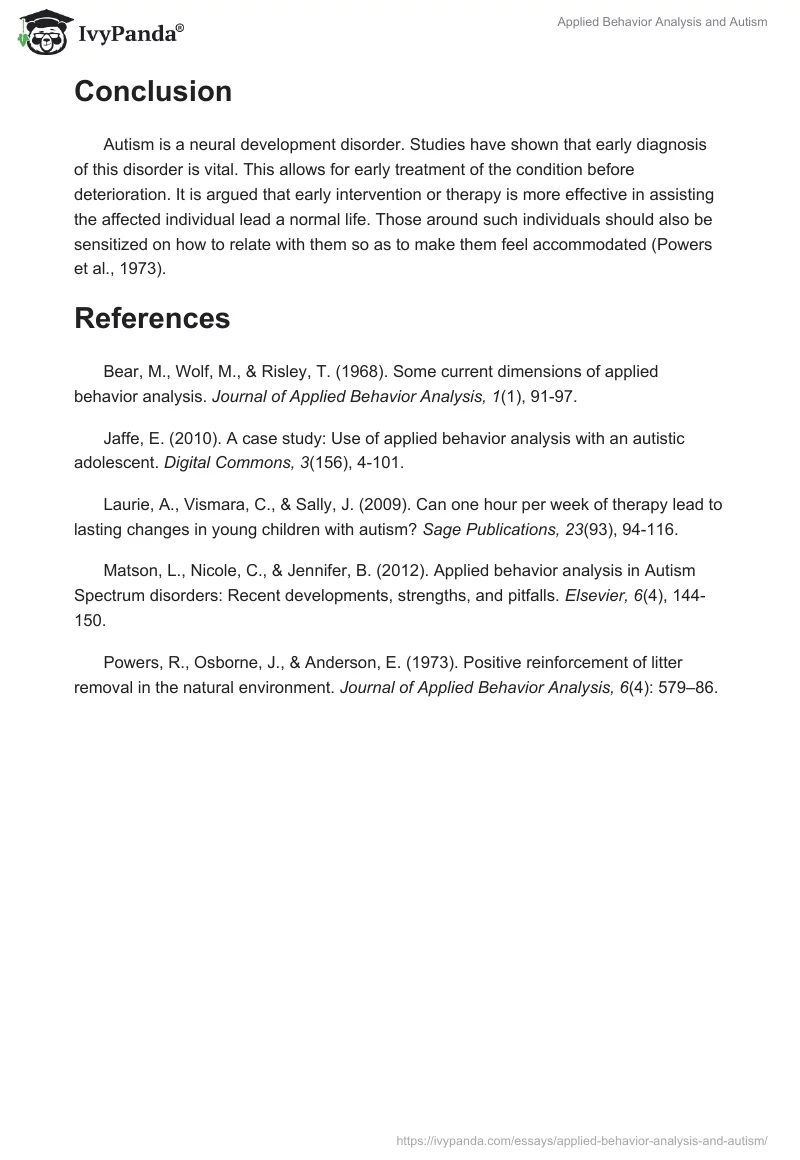 Applied Behavior Analysis and Autism. Page 4