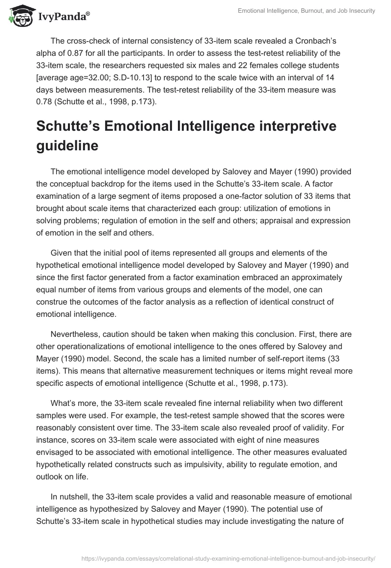 Emotional Intelligence, Burnout, and Job Insecurity. Page 4