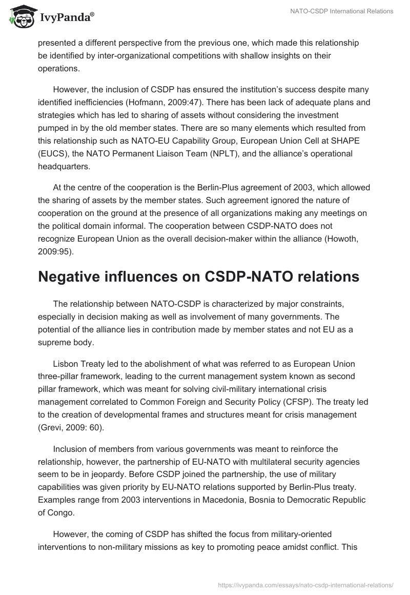 NATO-CSDP International Relations. Page 2
