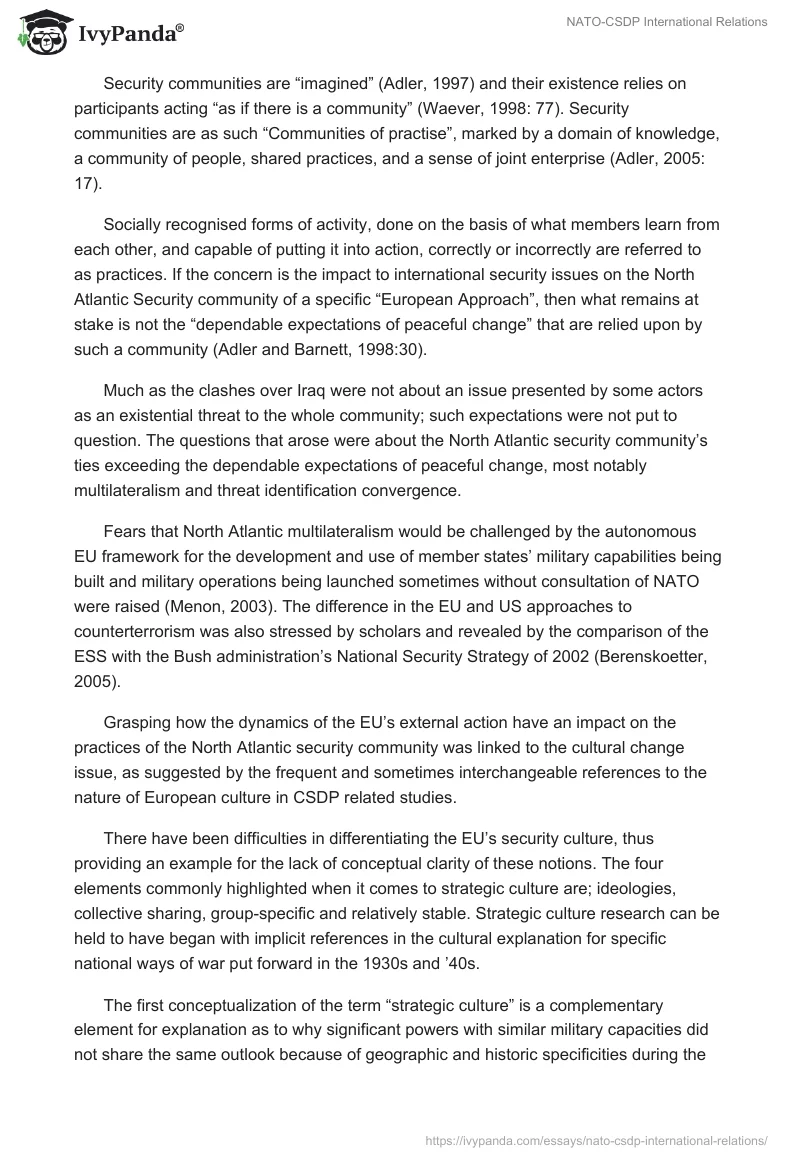 NATO-CSDP International Relations. Page 4