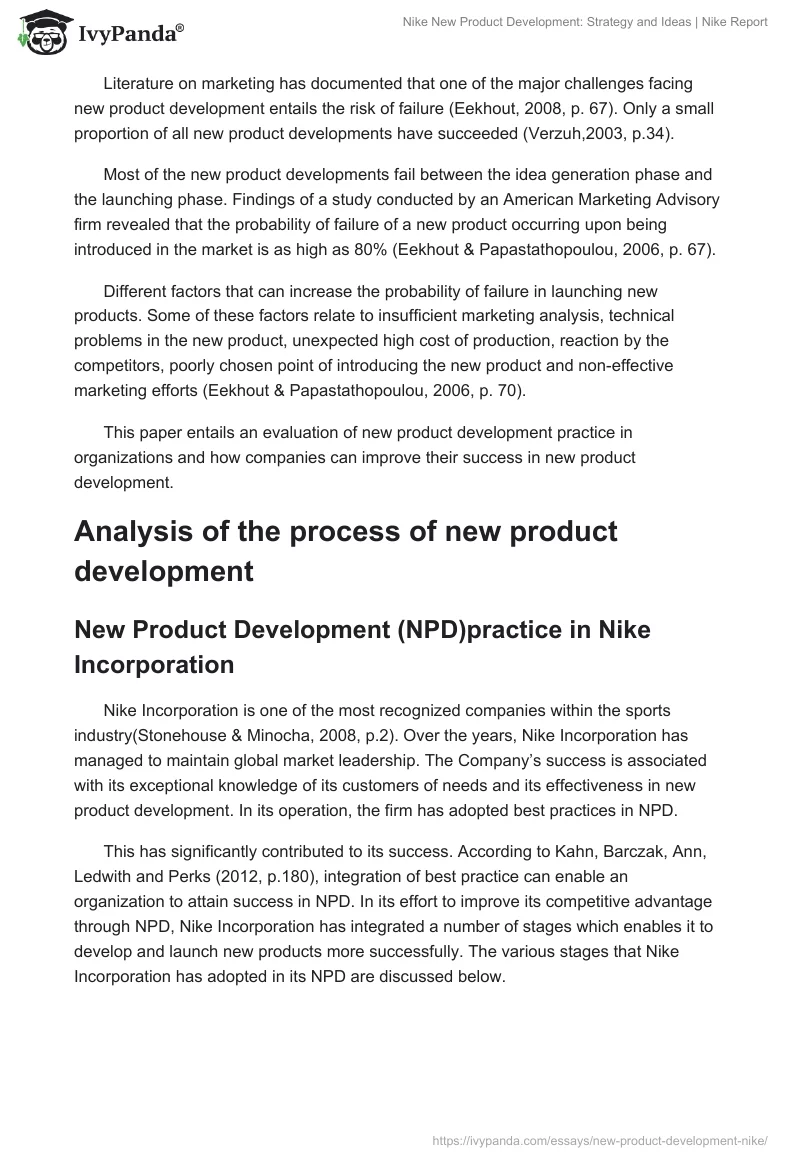 Nike New Product Development: Strategy and Ideas. Page 2