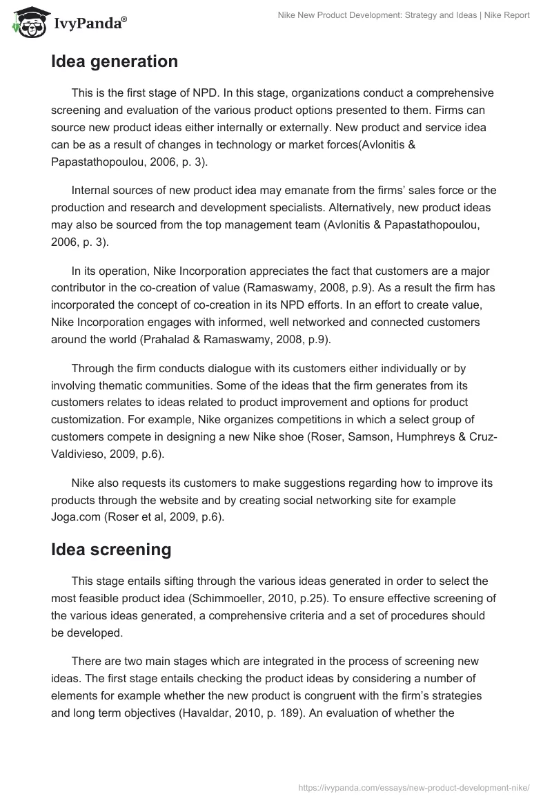 Nike New Product Development: Strategy and Ideas | Nike Report. Page 3