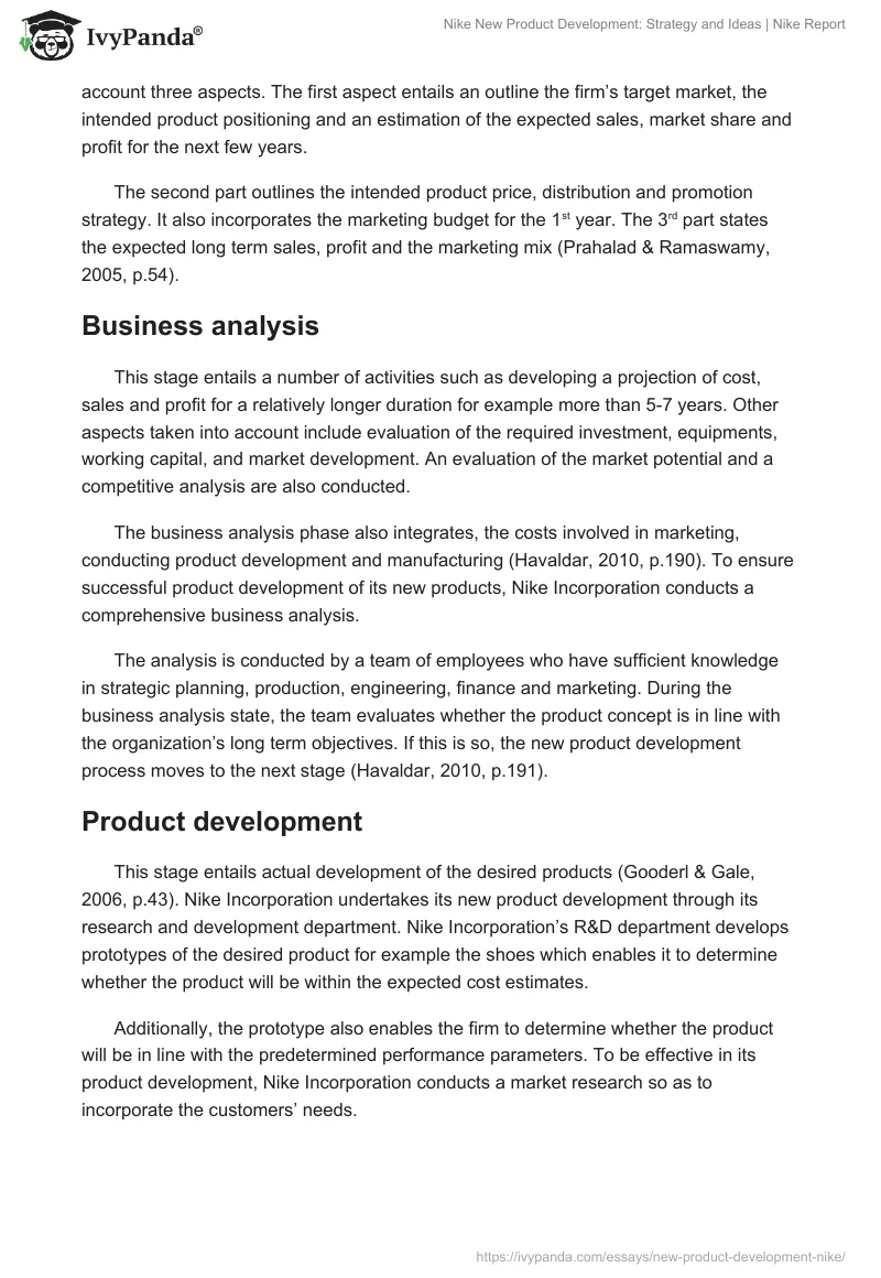 Nike New Product Development: Strategy and Ideas | Nike Report. Page 5