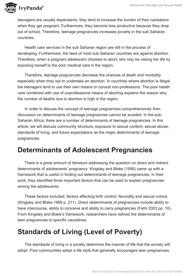 Adolescent Sexuality and Sexual Health. Page 3
