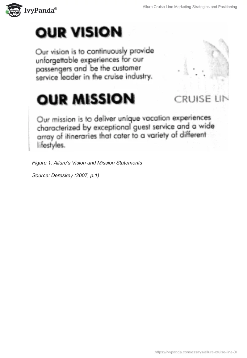 Allure Cruise Line Marketing Strategies and Positioning. Page 2