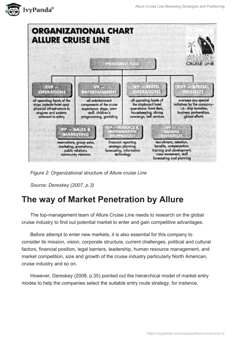 Allure Cruise Line Marketing Strategies and Positioning. Page 3