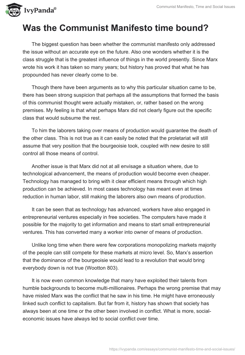 Communist Manifesto, Time and Social Issues. Page 3