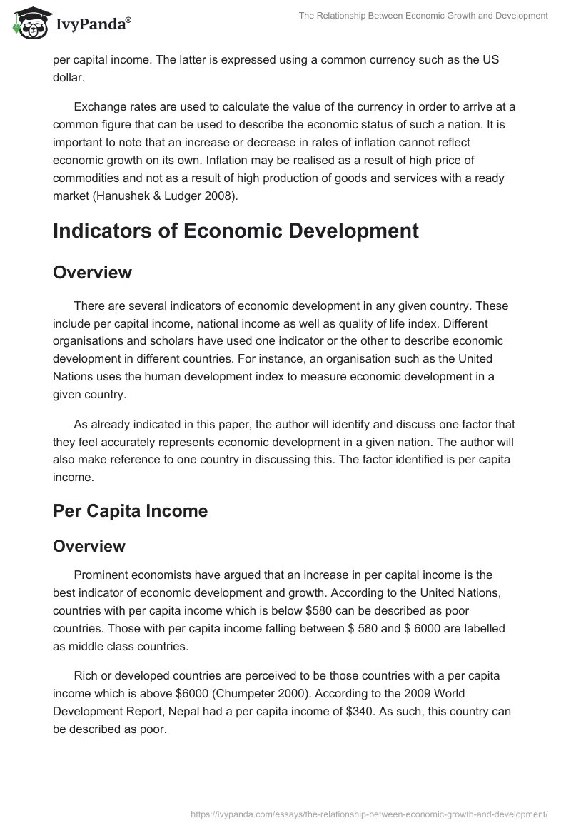 The Relationship Between Economic Growth and Development. Page 5