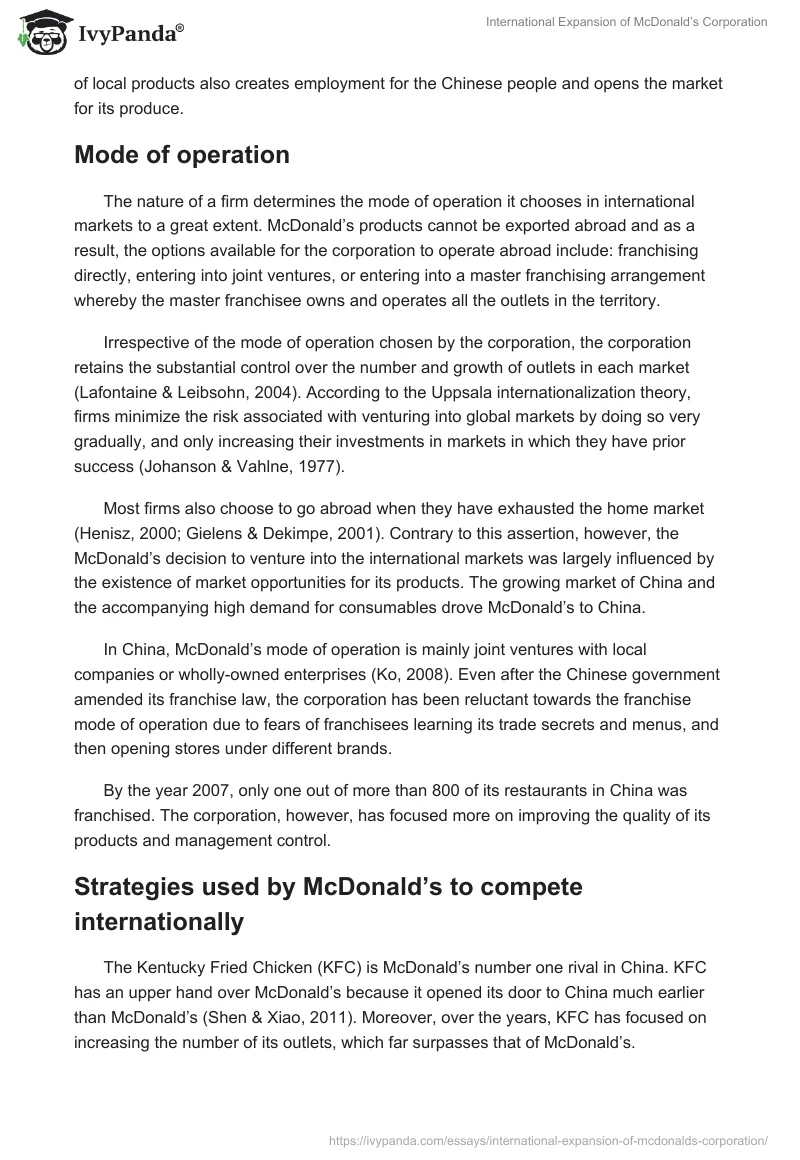 International Expansion of McDonald’s Corporation. Page 5