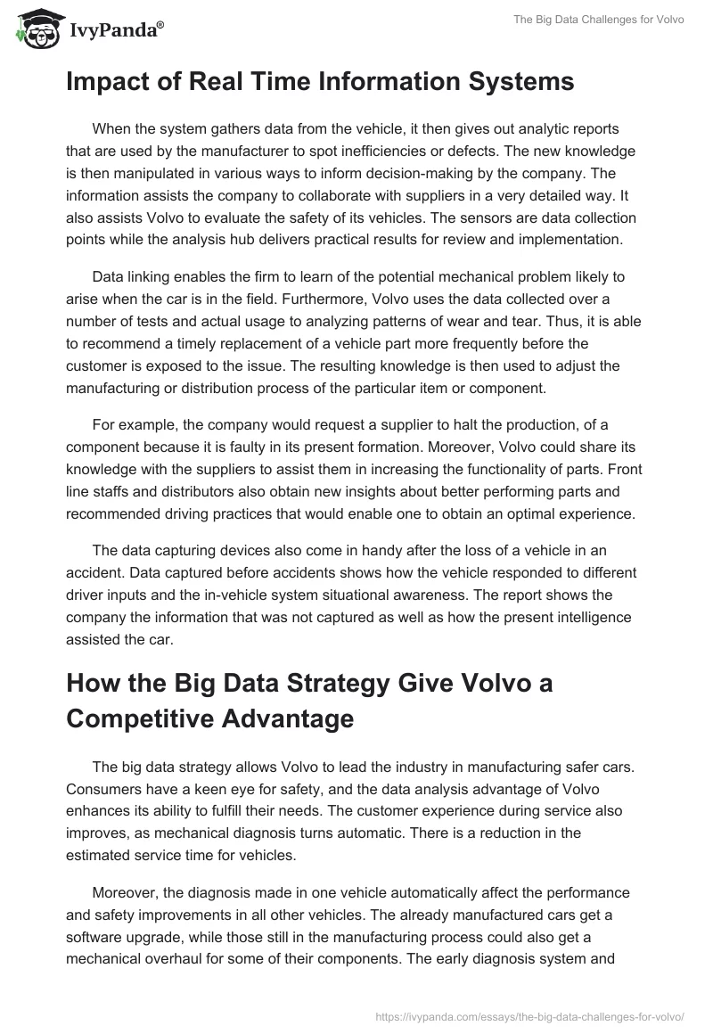 The Big Data Challenges for Volvo. Page 2