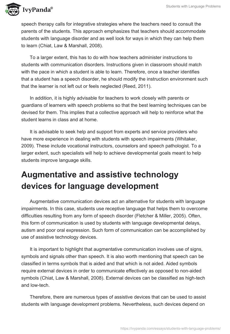Students with Language Problems. Page 5