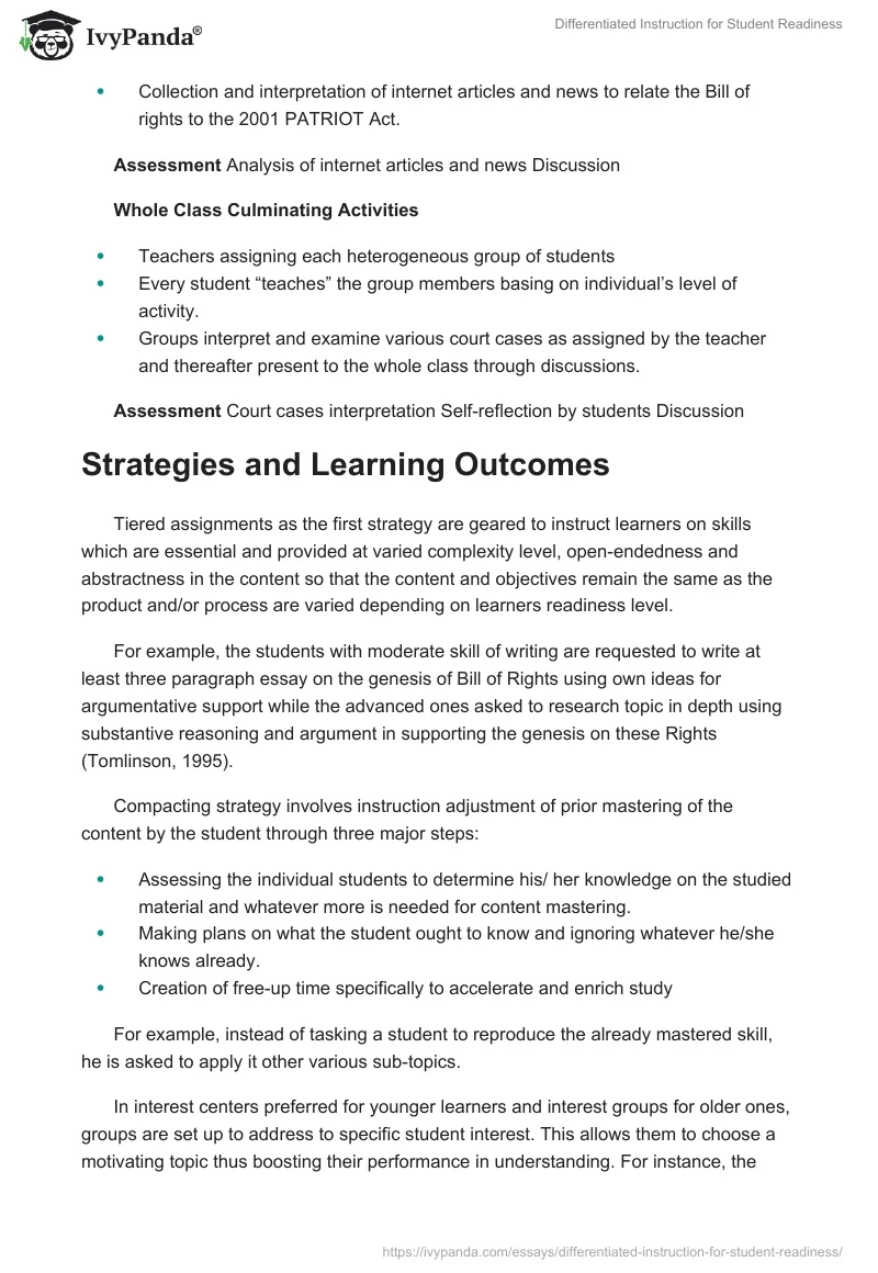 Differentiated Instruction for Student Readiness. Page 3