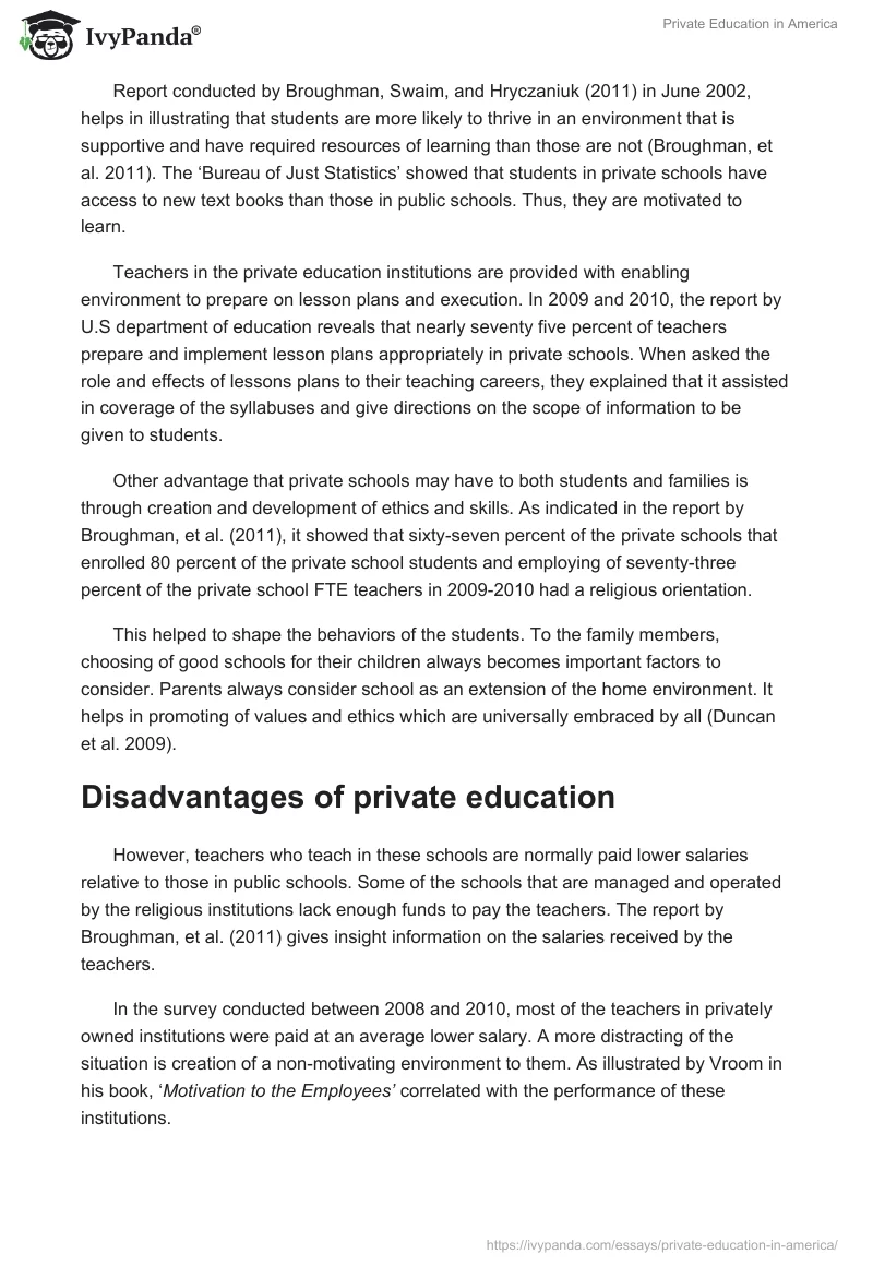 Private Education in America. Page 5