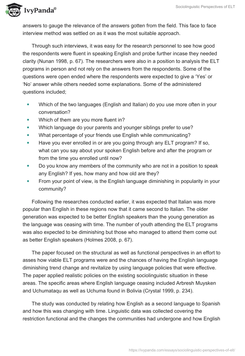 Sociolinguistic Perspectives of ELT. Page 4