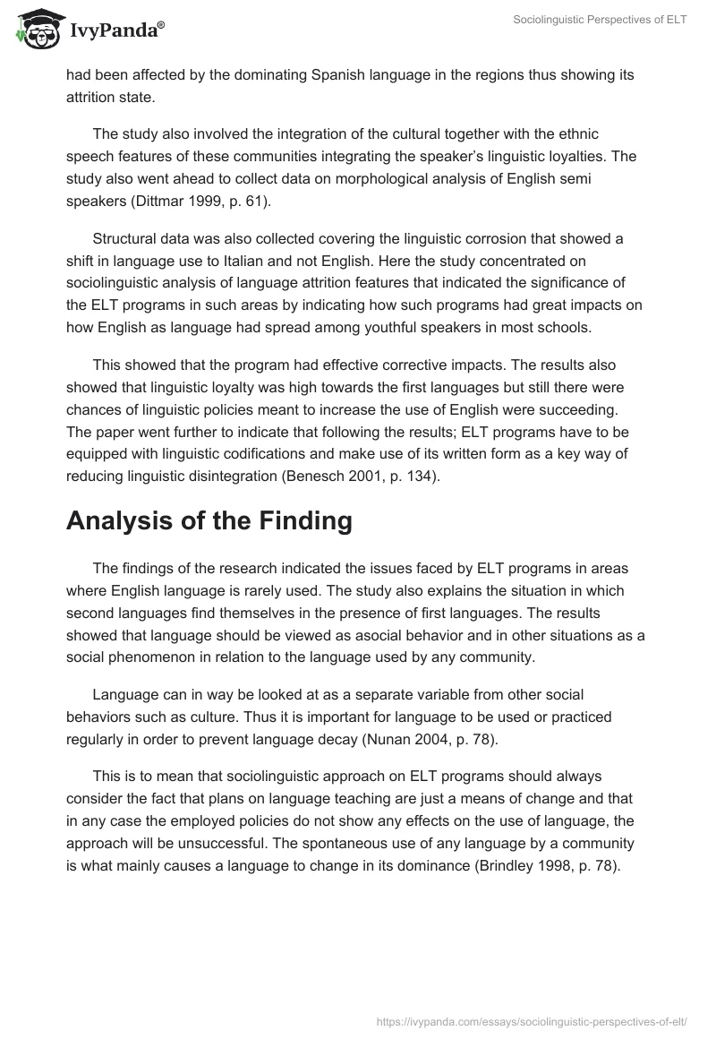 Sociolinguistic Perspectives of ELT. Page 5