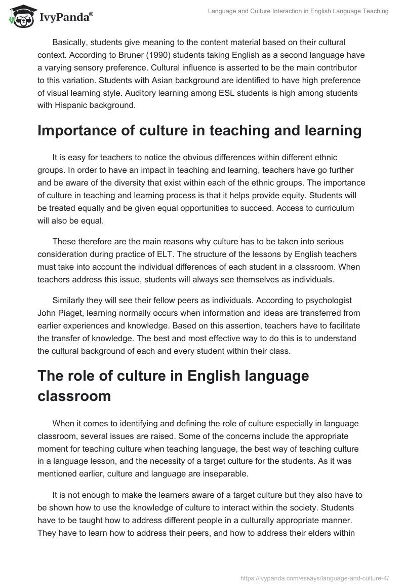 Language and Culture Interaction in English Language Teaching. Page 3