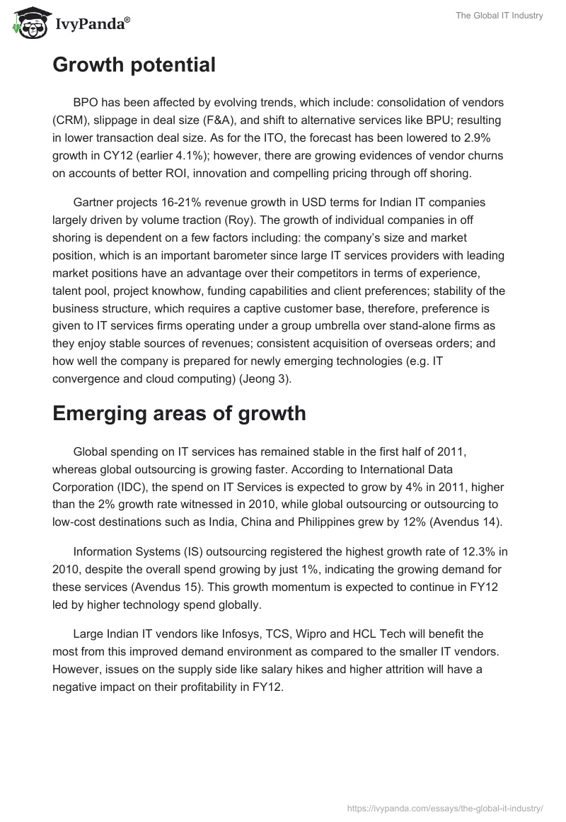 The Global IT Industry. Page 3
