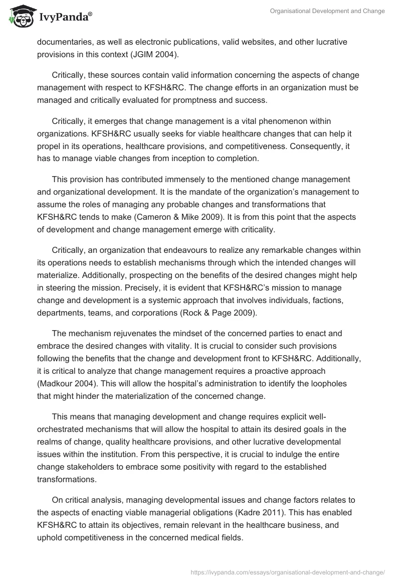 Organisational Development and Change. Page 4