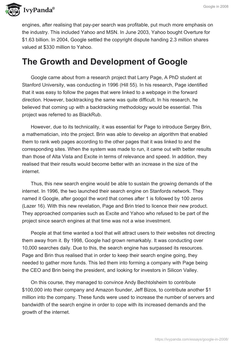 Google in 2008. Page 4