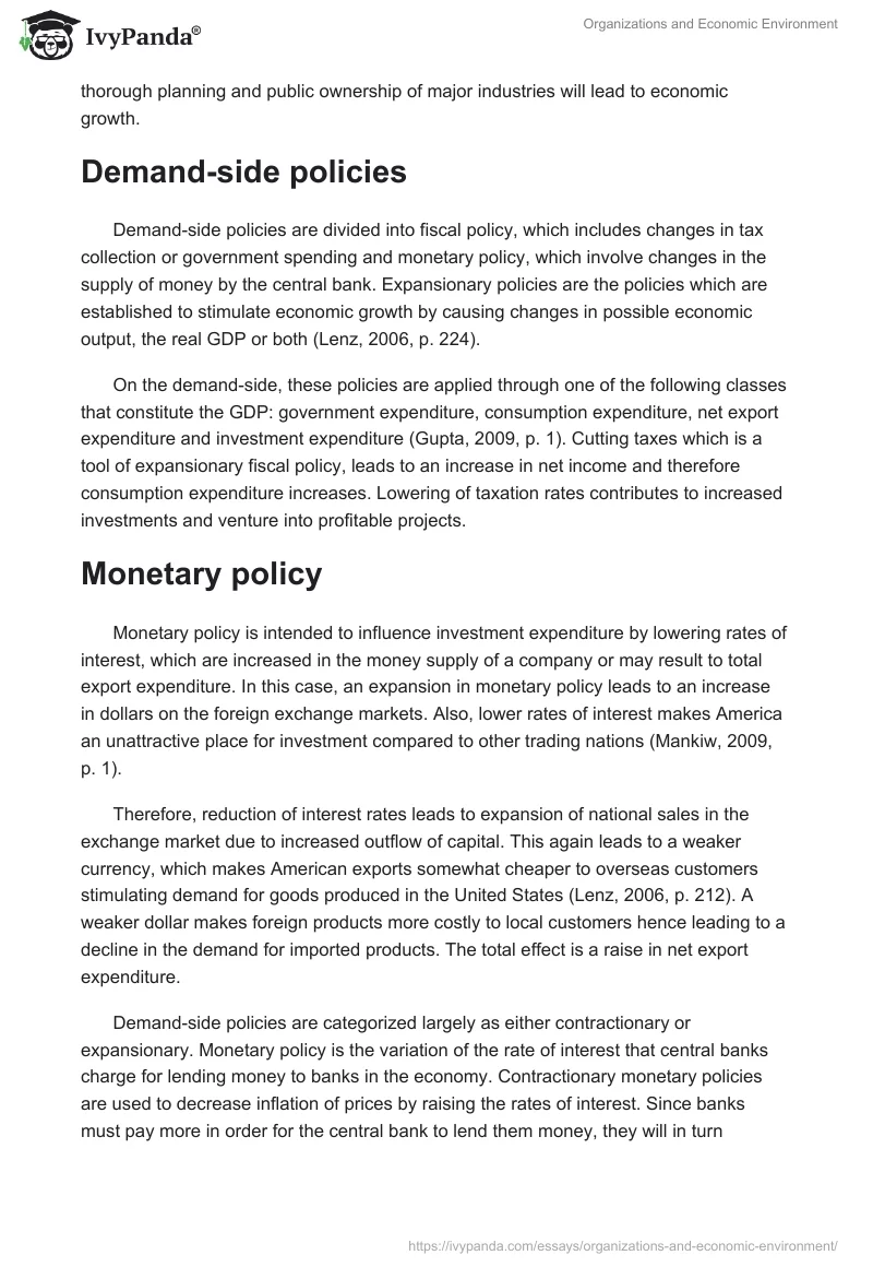 Organizations and Economic Environment. Page 2