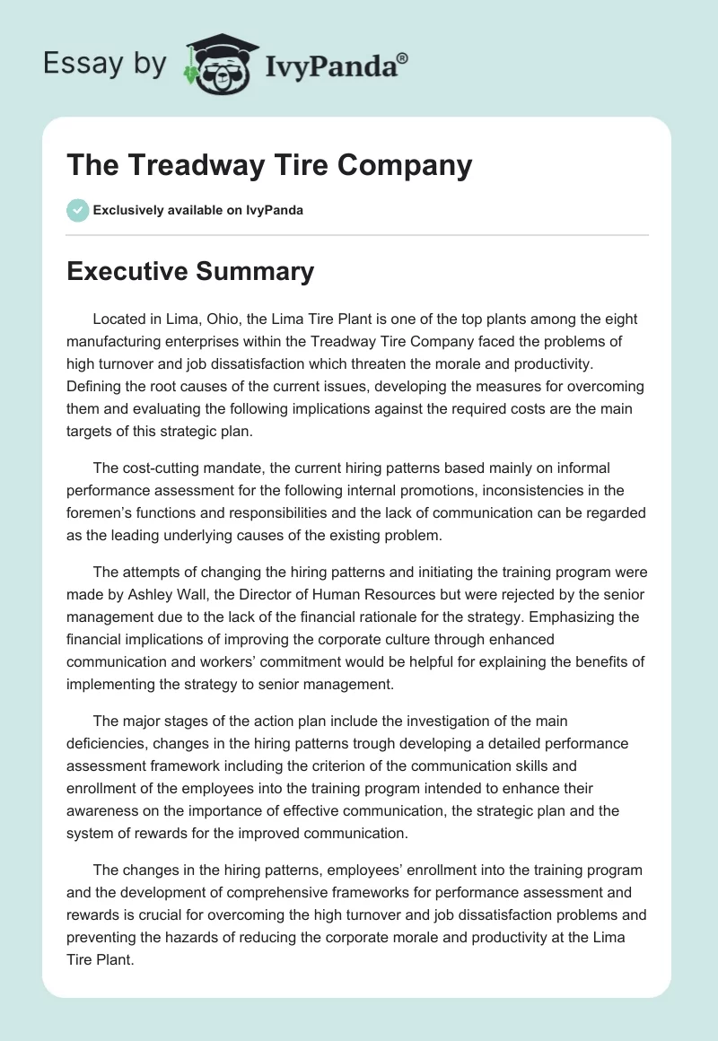 The Treadway Tire Company. Page 1