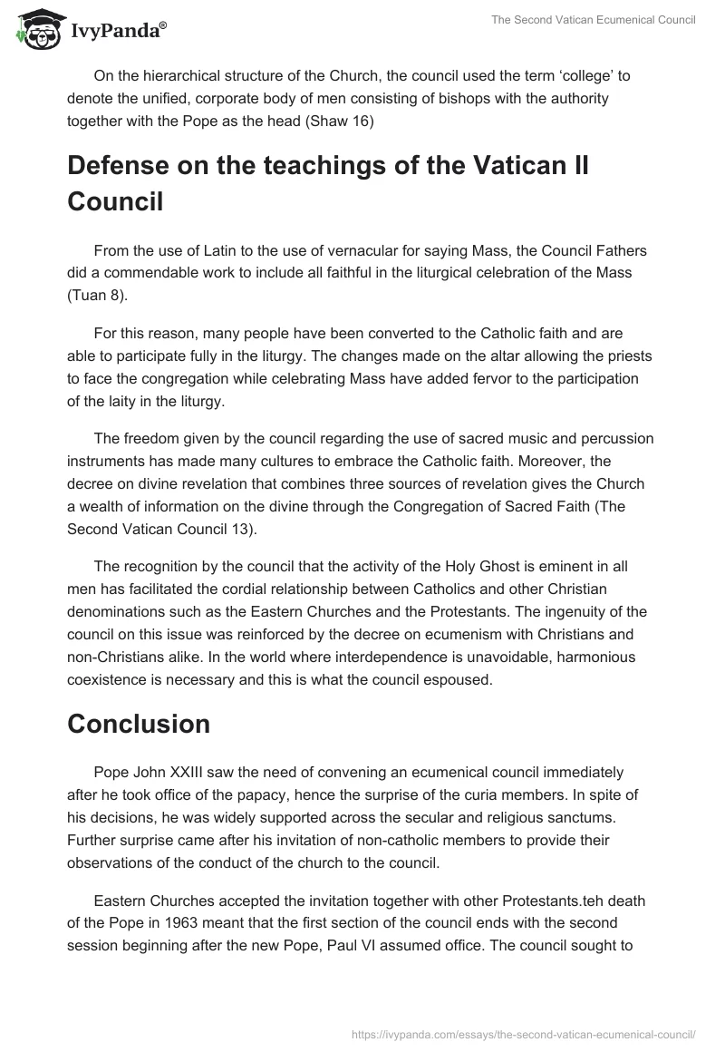 The Second Vatican Ecumenical Council. Page 4