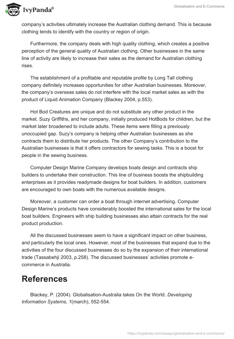 Globalisation and E-Commerce. Page 2