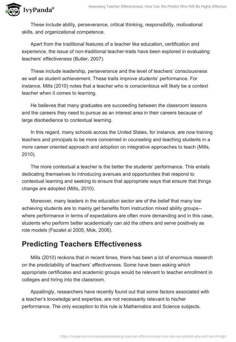 Assessing Teacher Effectiveness: How Can We Predict Who Will Be Highly Effective. Page 4