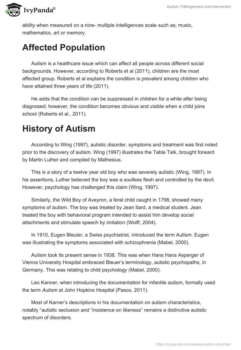 Autism: Pathogenesis and Intervention. Page 2