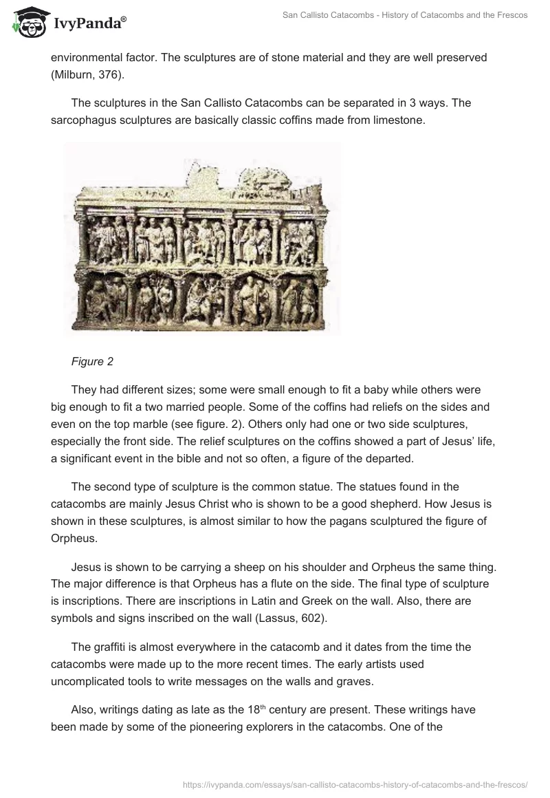 San Callisto Catacombs - History of Catacombs and the Frescos. Page 5