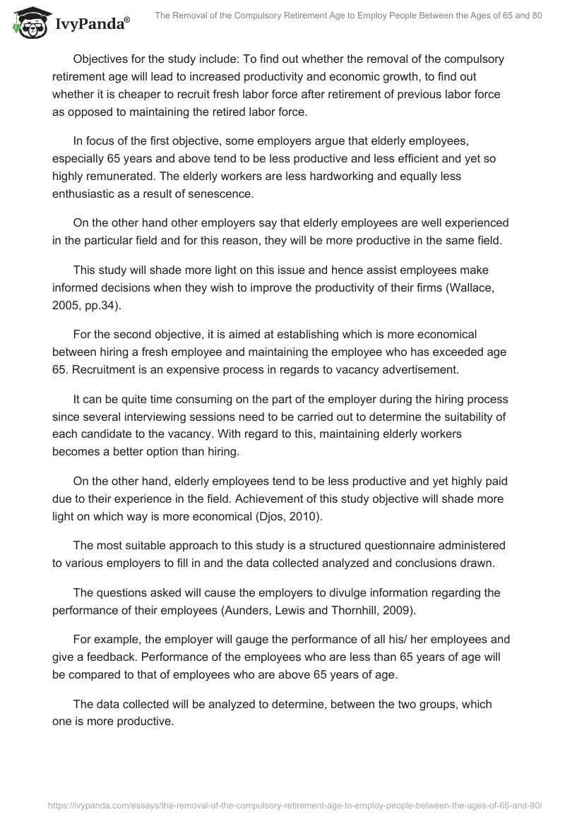 The Removal of the Compulsory Retirement Age to Employ People Between the Ages of 65 and 80. Page 2