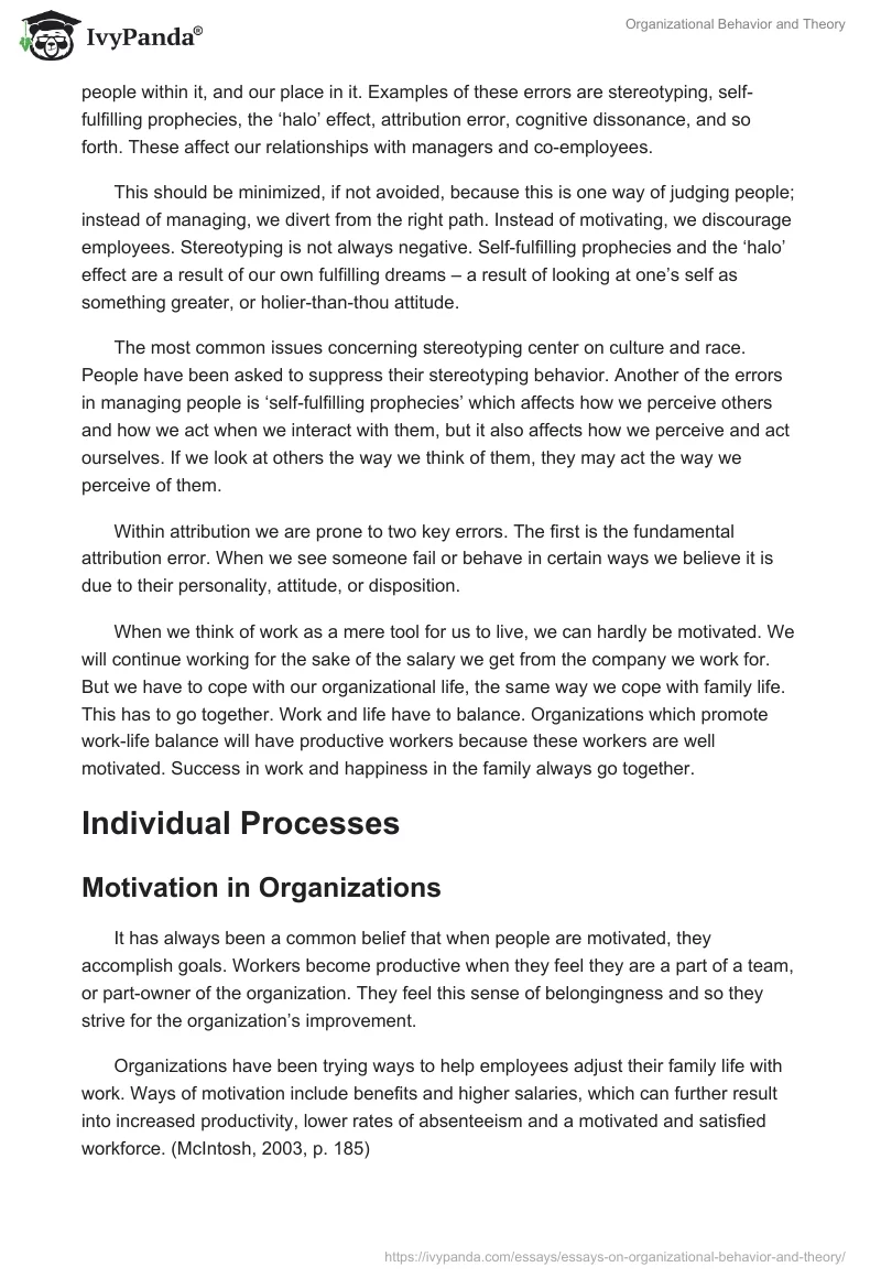 Organizational Behavior and Theory. Page 3