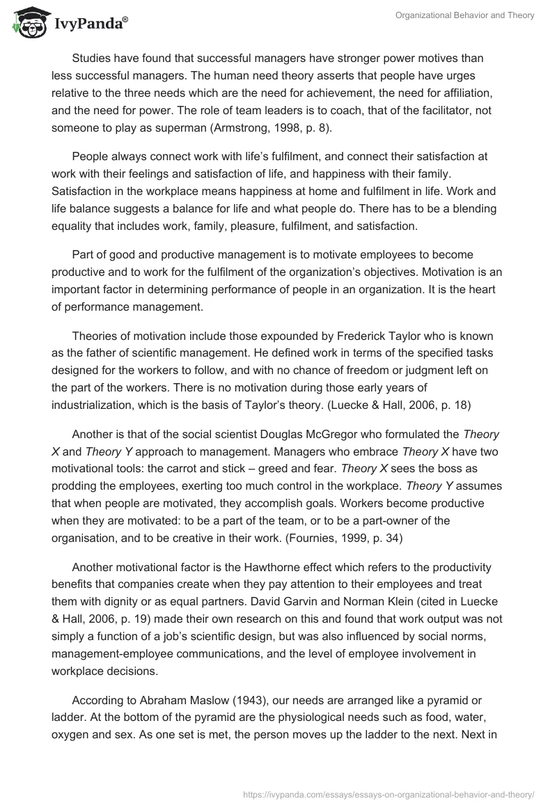 Organizational Behavior and Theory. Page 4