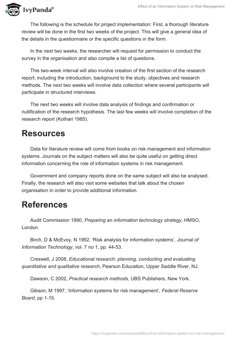 Effect of an Information System on Risk Management. Page 5