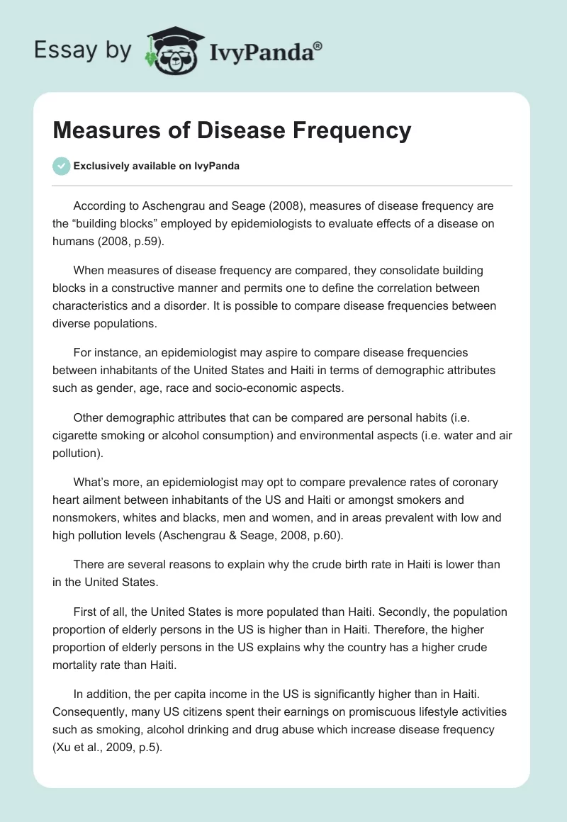 Measures of Disease Frequency. Page 1